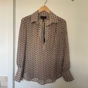 NWT Nili Lotan Colleen Top - Color: Mini Chain Print - Size: Large